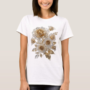 Bold Silver GOLDEN ROSES Slogan Tee
