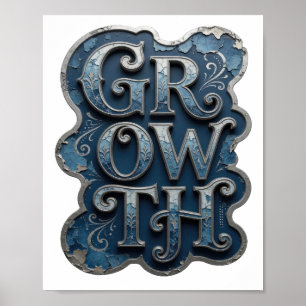 Bold Silver GROWTH Modern Design Poster