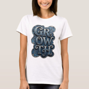 Bold Silver GROWTH Modern Design T-Shirt