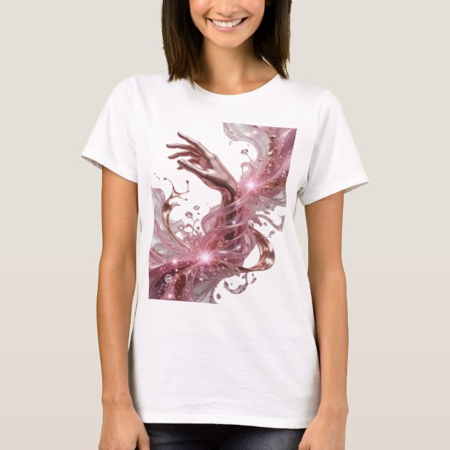 Bold Silver HANDS OF ETERNITY Statement Design T-Shirt (Front)