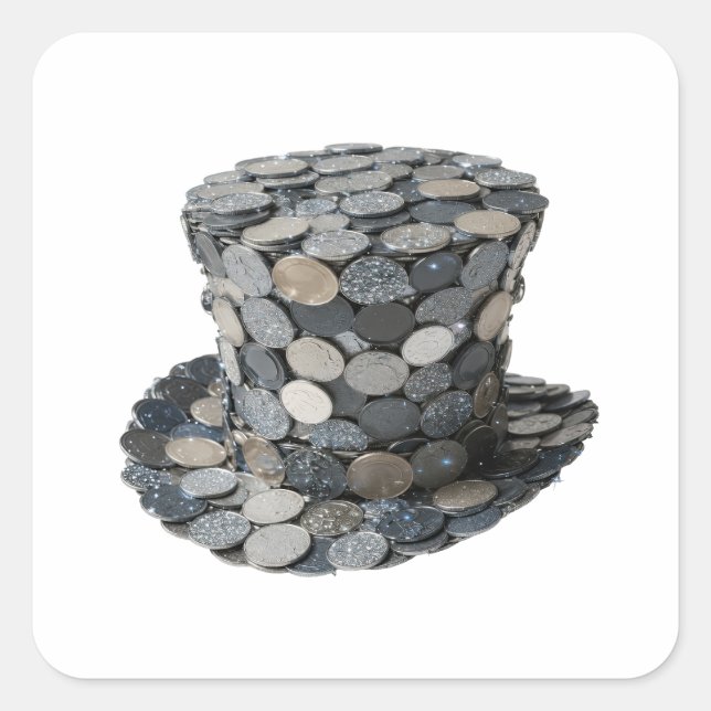 Bold Silver MONEY HAT Craft Sticker (Front)