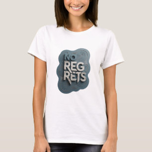 Bold Silver NO REGRETS Statement Tee