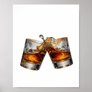 Bold Silver WHISKY SPLASH Poster
