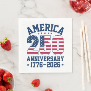 Bold Simple America 250 Anniversary Red and Blue Napkin