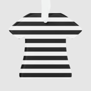 Bold Simple Black and White Stripes Ornament