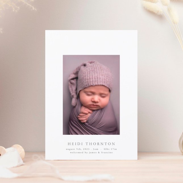bold simple border photo baby birth announcement (Creator Uploaded)