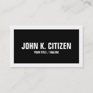 Bold Simple Business Card - black and white