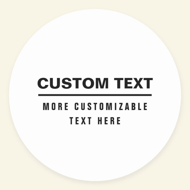 Bold Simple Customisable Text Template  Classic Round Sticker (Creator Uploaded)