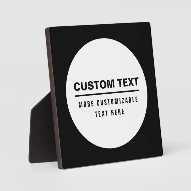 Bold Simple Customisable Text Template  Plaque (Front)
