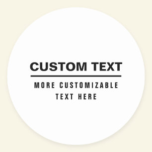 Bold Simple Customizable Text Template  Classic Round Sticker