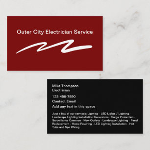 Bold Simple Electrician Business Cards