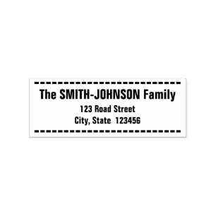 Bold, Simple Family Name and Address Rubber Stamp