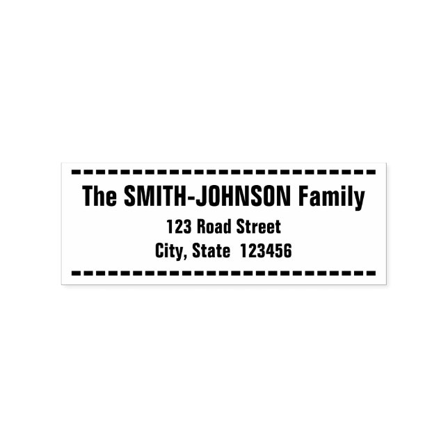 Bold, Simple Family Name and Address Rubber Stamp (Imprint)