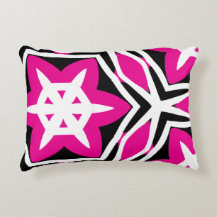 Bold simple Modern black pink Decorative Cushion