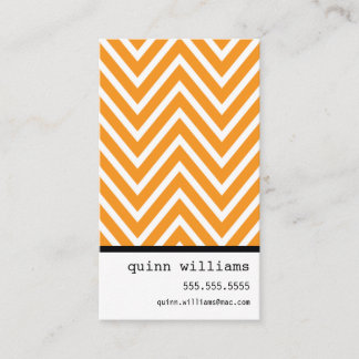 BOLD SIMPLE MODERN chevron pattern fresh orange Business Card
