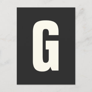Bold Simple Modern Initial Monogram Letter Custom Postcard