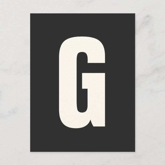 Bold Simple Modern Initial Monogram Letter Custom Postcard (Front)