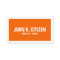 Bold Simple Orange and White Border Business Card