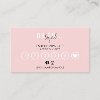 Bold Simple Pretty Pink Script Beauty Loyalty Business Card