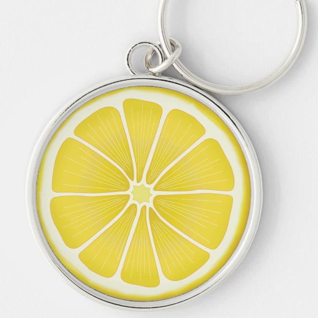 Bold Slice of Lemon Yellow Key Ring (Front)