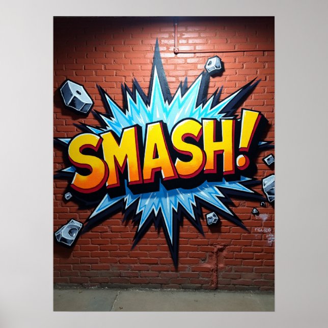 Bold SMASH! Comic Book Style Art Poster (Front)