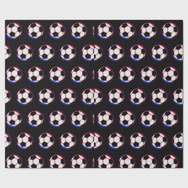 Bold Soccer Ball Wrapping Paper (Seam)