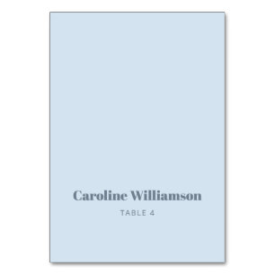Bold Soft Blue Typography Custom Table Place Card