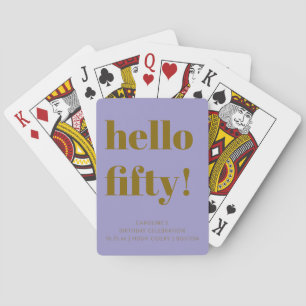 Bold Soft Purple Modern 50th Birthday Custom Playing Cards