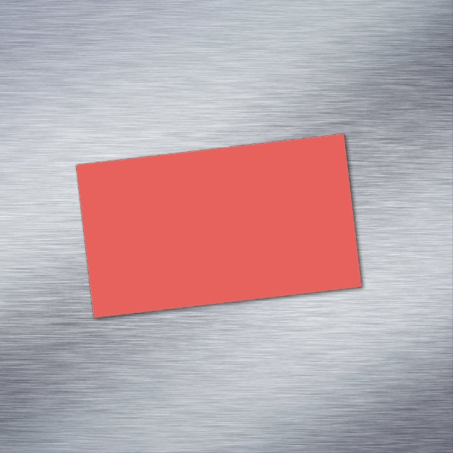 Bold Solid Red Background  Magnetic Business Card (In Situ)