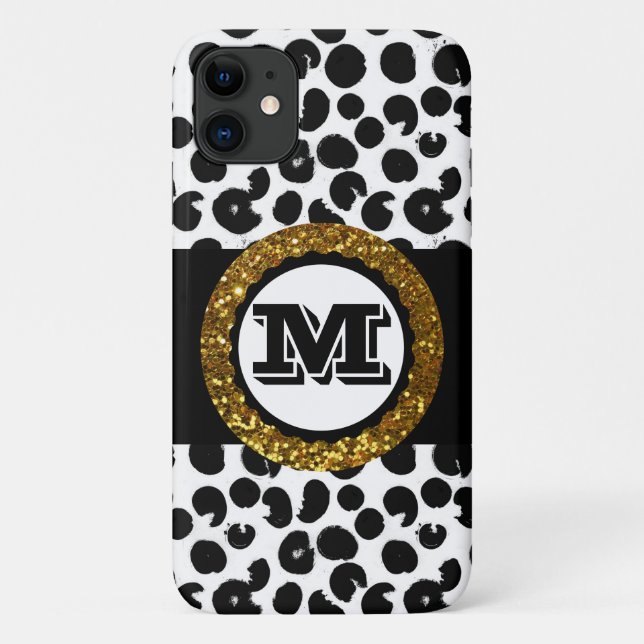 Bold & Sophisticated Wild Life Gold Black & White Case-Mate iPhone Case (Back)
