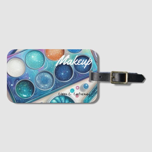 Bold Sparkle Makeup Palette Luggage Tag (Front Horizontal)