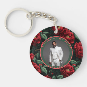 Bold special memory gift Floral Gardenias Key Ring