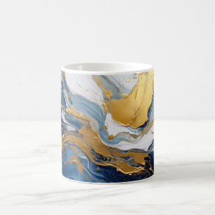 Bold Splash of Gold and Blue Coffee Mug
