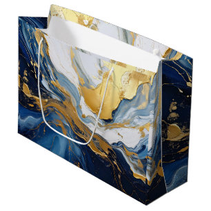 Bold Splash of Gold and Blue Large Gift Bag