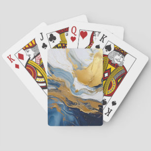 Bold Splash of Gold and Blue Playing Cards