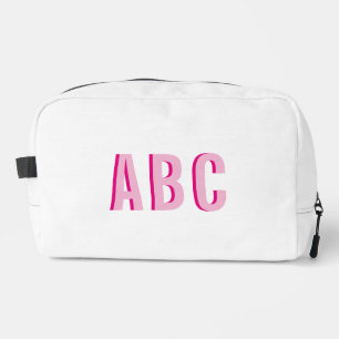 Bold Sport Hot Pink 3 Letter Monogram Dopp Kit