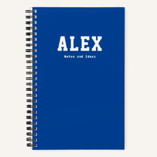 Bold Sporty Custom Notes and Ideas Royal Blue Notebook