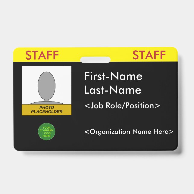 Bold "STAFF" Badge ID Badge (Front)