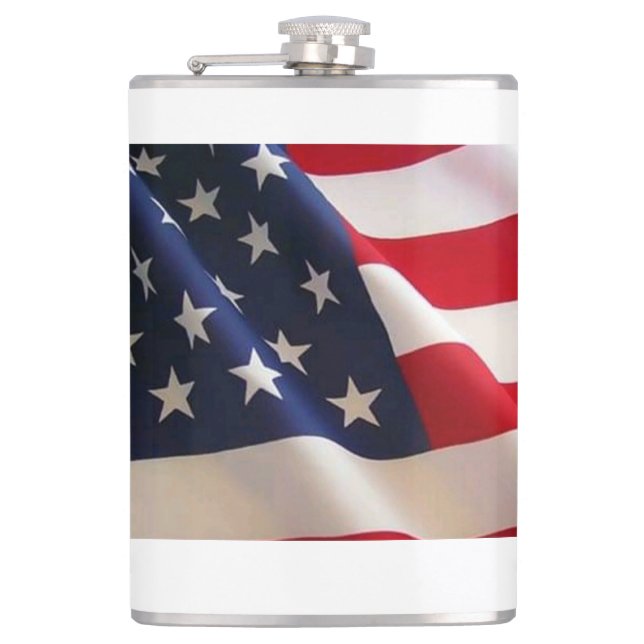 Bold Stars and Stripes – United States Flag Art  Hip Flask (Front)