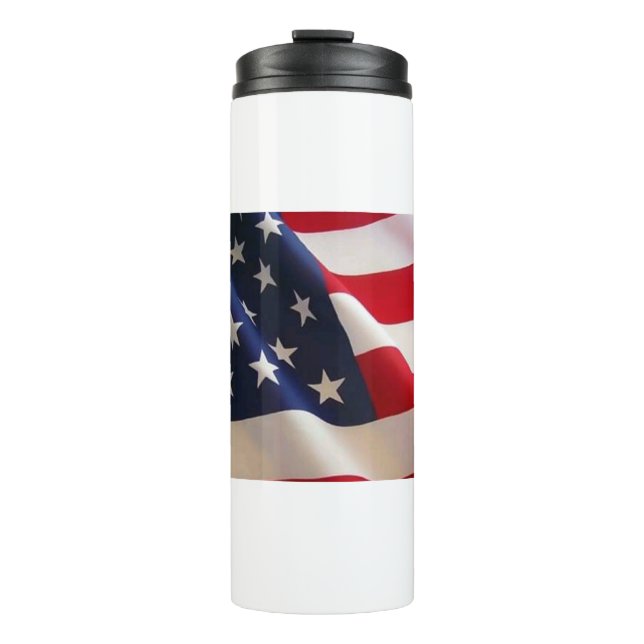 Bold Stars and Stripes – United States Flag Art  Thermal Tumbler (Front)
