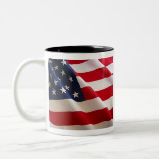 Bold Stars and Stripes – United States Flag Art  Two-Tone Coffee Mug