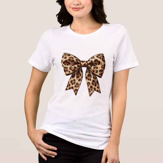 Bold Statement Animal Print Ribbon High-Resolution Tri-Blend Shirt (Front)