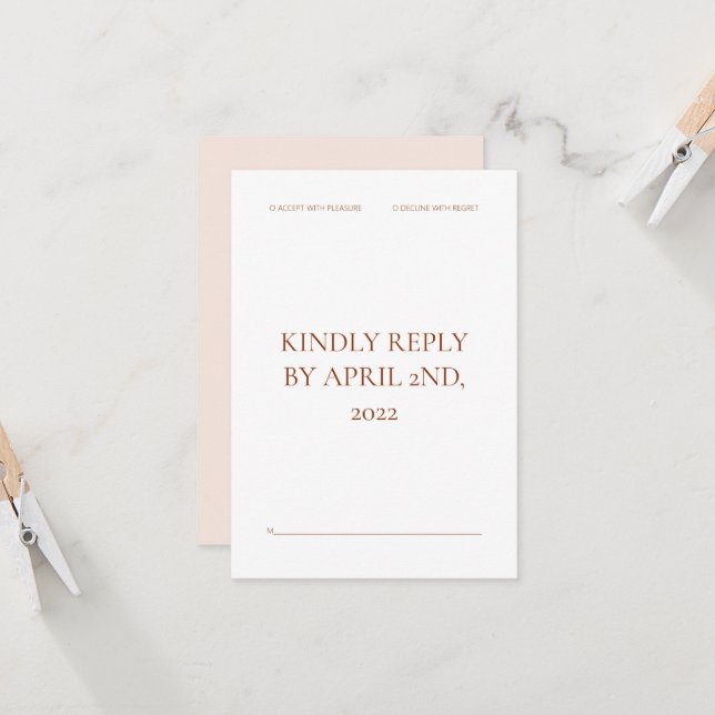 Bold Statement Wedding RSVP Card (Front/Back In Situ)