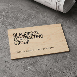 Bold Stenciled General Contractor Business Card