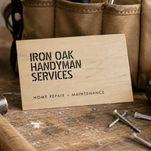 Bold Stenciled Handyman Business Card