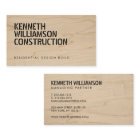 Bold Stenciled Wood Construction Business Card