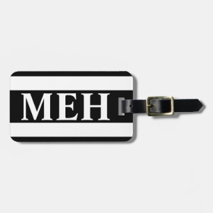 Bold Stripe Black and White Monogrammed Luggage Tag