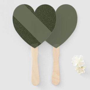 Bold Stripe & Matte Moss Heart Fans