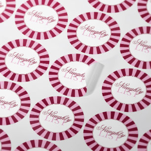Bold stripe Naughty list Christmas Party sticker