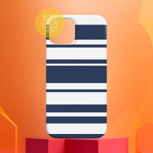 Bold Stripe Pattern - white and nautical navy
